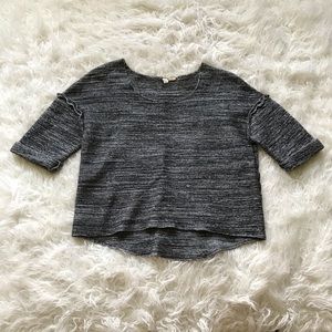 Anthro Moth Striped Short Sleeve Sweater